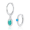 925 Silver Drop Shape Retro Light Luxury Enamel Electroplated Earrings And Ring Set