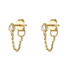 Silver Dropshaped Zircon Earrings Punk Style For Women