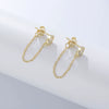 Silver Dropshaped Zircon Earrings Punk Style For Women