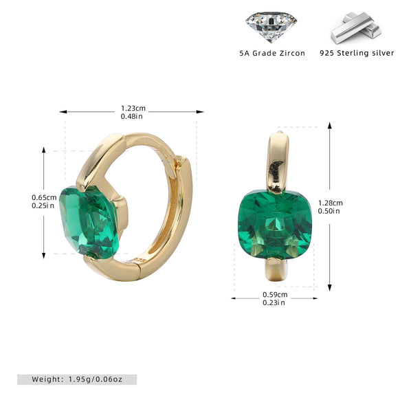 Silver Ear Buckle Zircon Earrings Geometric Electroplated For Women