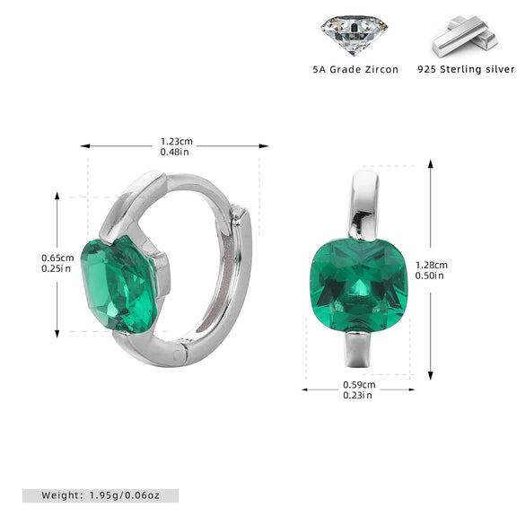 Silver Ear Buckle Zircon Earrings Geometric Electroplated For Women