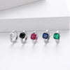 Silver Ear Buckle Zircon Earrings Geometric Electroplated For Women