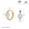 Silver Ear Buckle Zircon Earrings Geometric Electroplated For Women