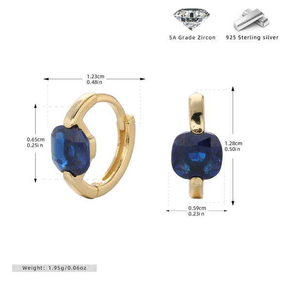 Silver Ear Buckle Zircon Earrings Geometric Electroplated For Women
