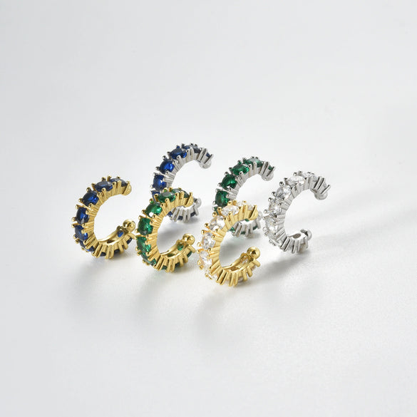 925 Silver Ear Clip Earrings Without Ear Holes For Boys And Girls Circle Electroplated Geometric Earrings
