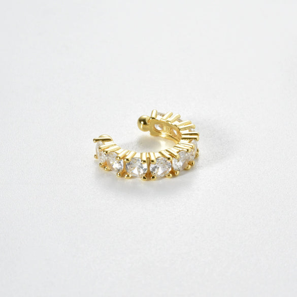 925 Silver Ear Clip Earrings Without Ear Holes For Boys And Girls Circle Electroplated Geometric Earrings