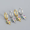 Silver Ear Jewelry Exaggerated Eightpointed Star Geometric Electroplated Earrings S925 Sterling Silver