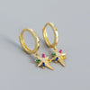 Silver Ear Jewelry Exaggerated Eightpointed Star Geometric Electroplated Earrings S925 Sterling Silver