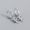 Silver Ear Jewelry Exaggerated Eightpointed Star Geometric Electroplated Earrings S925 Sterling Silver