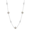 Silver Electroplated Four Leaf Clover Flower Double Layer Anklet For Women