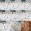 Silver Electroplated Four Leaf Clover Flower Double Layer Anklet For Women