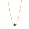 Silver Electroplated Four Leaf Clover Flower Double Layer Anklet For Women