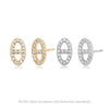 Silver Feminine Geometric Microinlay Pig Nose And H Letter Earrings For Girls