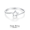 Silver Fivepointed Star Ring Women's Simple Design Electroplated