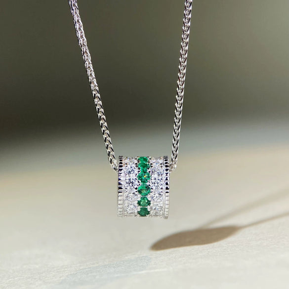 Silver Flashing Round Retro Classic Style Necklace Pendant With Electroplating Treatment