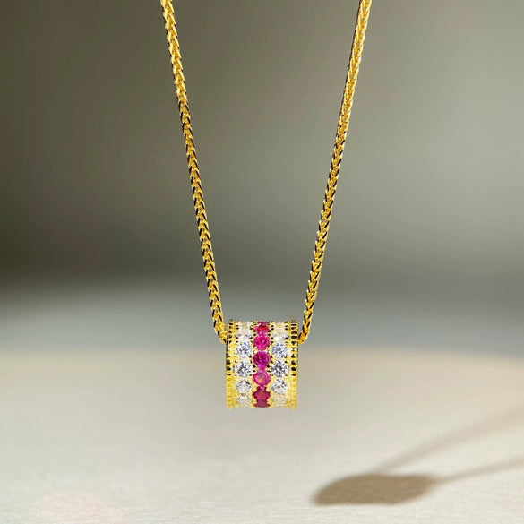 Silver Flashing Round Retro Classic Style Necklace Pendant With Electroplating Treatment