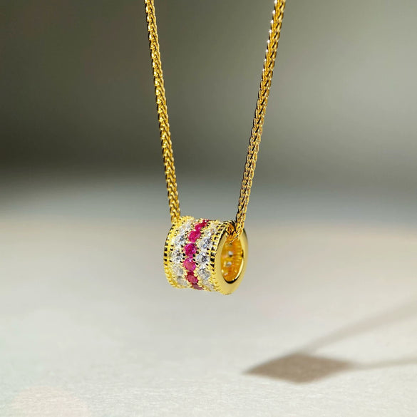 Silver Flashing Round Retro Classic Style Necklace Pendant With Electroplating Treatment