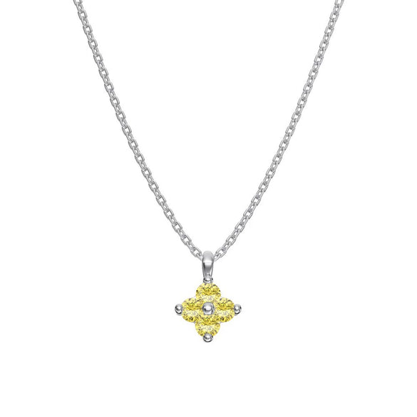 925 Silver Flower Pendant Clavicle Chain Necklace For Women Electroplated