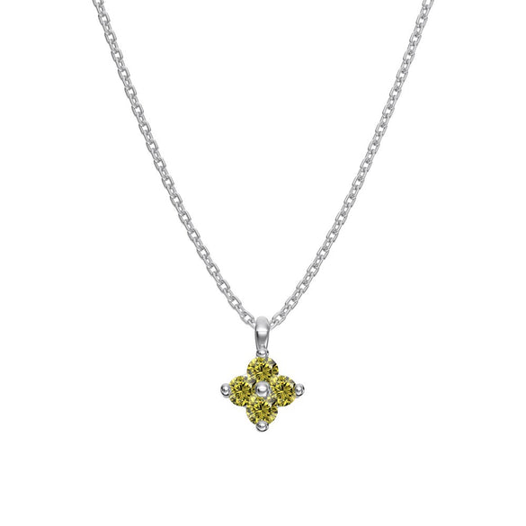 925 Silver Flower Pendant Clavicle Chain Necklace For Women Electroplated
