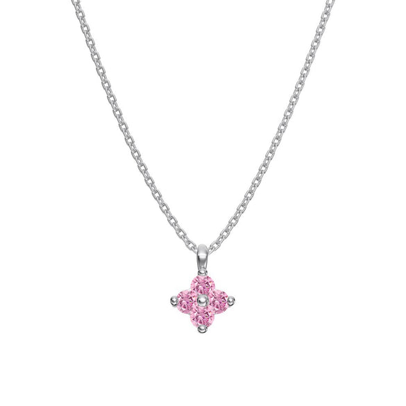 925 Silver Flower Pendant Clavicle Chain Necklace For Women Electroplated