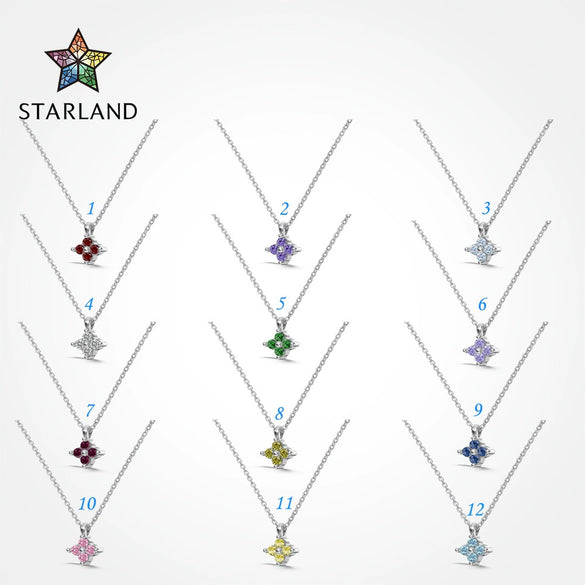 925 Silver Flower Pendant Clavicle Chain Necklace For Women Electroplated