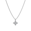925 Silver Flower Pendant Clavicle Chain Necklace For Women Electroplated