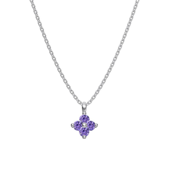 925 Silver Flower Pendant Clavicle Chain Necklace For Women Electroplated