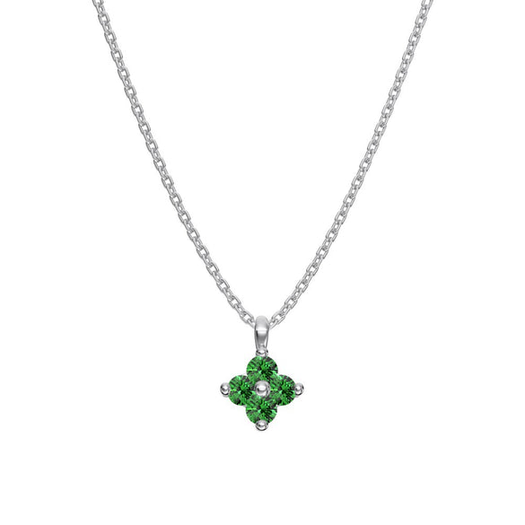 925 Silver Flower Pendant Clavicle Chain Necklace For Women Electroplated