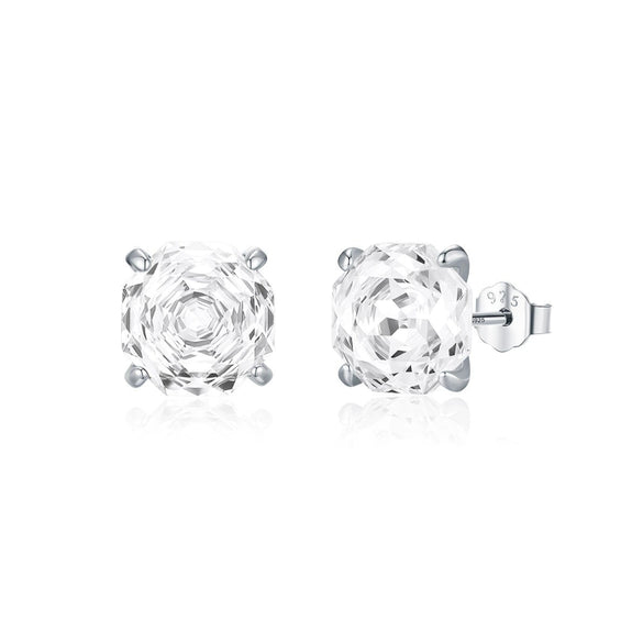 925 Silver Flower Shaped Rose Cut Flash Diamond Earrings For Women With Princess Style And Set With Diamonds Processing