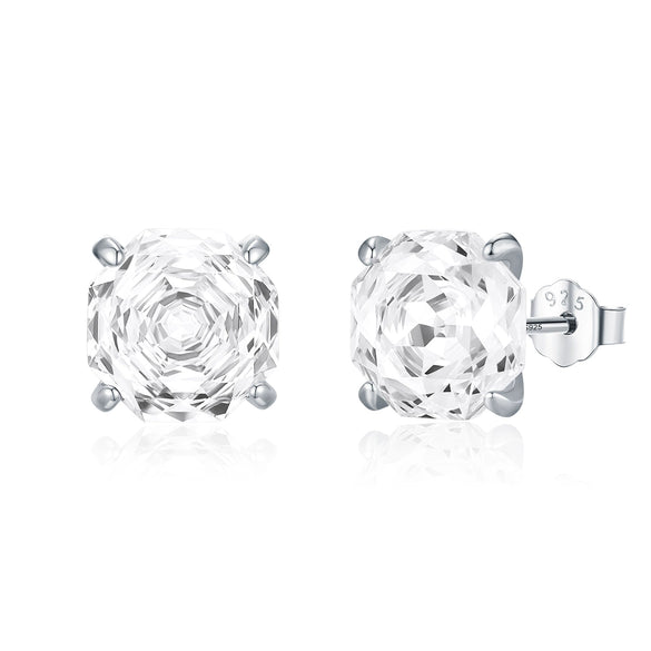925 Silver Flower Shaped Rose Cut Flash Diamond Earrings For Women With Princess Style And Set With Diamonds Processing