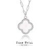 Silver Fourleaf Clover Women's Necklace Geometric Design Cross Chain