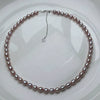 Silver Freshwater Pearl Necklace Light Luxury Niche Design With Rice And Water Drop Shape For Women
