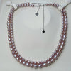 Silver Freshwater Pearl Necklace Light Luxury Niche Design With Rice And Water Drop Shape For Women