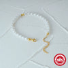 925 Silver Freshwater Pearl Women's Bracelet With Geometric Design And Pearl Inlaid
