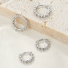 Silver Geometric Ball Earrings Electroplated For Women