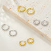 Silver Geometric Ball Earrings Electroplated For Women