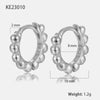 Silver Geometric Ball Earrings Electroplated For Women