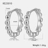 Silver Geometric Ball Earrings Electroplated For Women