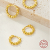 Silver Geometric Ball Earrings Electroplated For Women