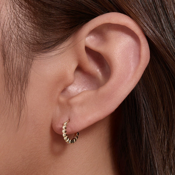 Silver Geometric Circle Earrings For Women French Retro Style Diamond Treated