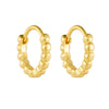 Silver Geometric Circle Earrings For Women French Retro Style Diamond Treated