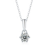 Silver Geometric Clavicle Chain With Moissanite Inlay Pendant