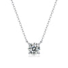 Silver Geometric Clavicle Chain With Moissanite Inlay Pendant