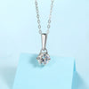 Silver Geometric Clavicle Chain With Moissanite Inlay Pendant