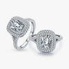 Silver 925 Geometric Diamond Charm Ring Women's Jewelry