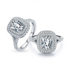 Silver 925 Geometric Diamond Charm Ring Women's Jewelry
