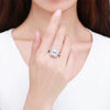 Silver 925 Geometric Diamond Charm Ring Women's Jewelry