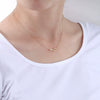 Silver Geometric Diamond Ring Pendant Necklace For Women