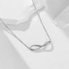 Silver Geometric Diamond Ring Pendant Necklace For Women
