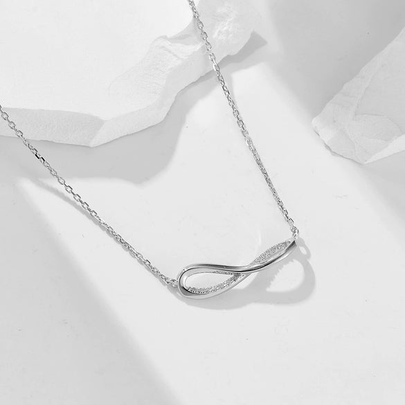 Silver Geometric Diamond Ring Pendant Necklace For Women